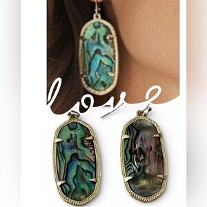 Kendra Scott Elle Gold Drop Earrings in Abalone Shell